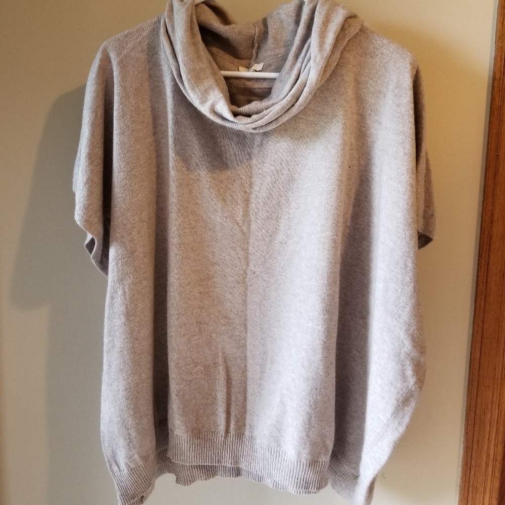 Mystree cowl neck poncho sweater, tan, NWOT